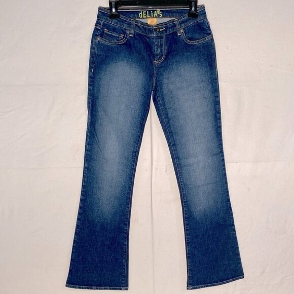 Vintage 90’s Delia*s  Flare Leg Mid Rise Jeans 3/4 - Picture 1 of 11